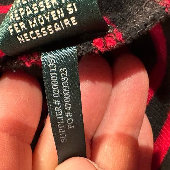 Lauren Ralph Lauren Womens 1X Black and Red Stripes Top with Toggle Closure - Picture 8 of 8